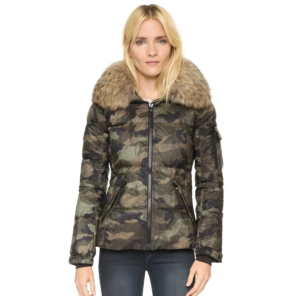 SAM Green Camo Fur Freestyle Down Winter Jacket - Picture 2 of 13